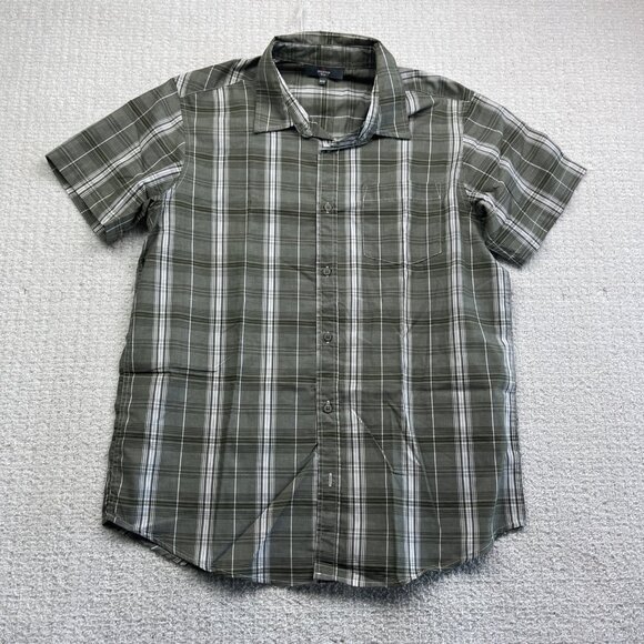 Lot x2 Mountain Ridge Button Up Shirt Mens M  Blue & Green Plaid Short Sleeve - Picture 14 of 16